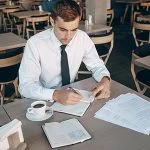 businessman in restaurant